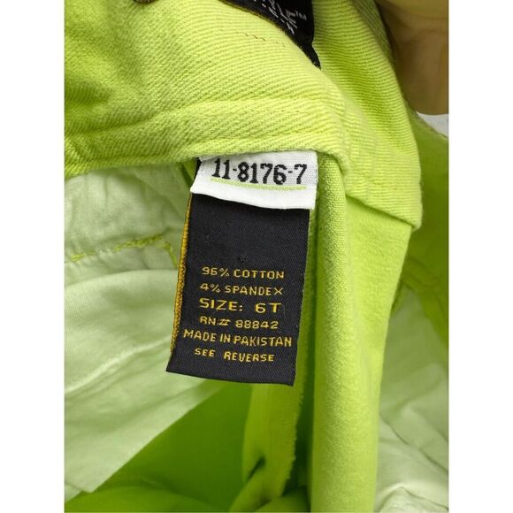 Vintage Y2K MetroStyle Stretch Womens Lime Green Lowrise Bootcut Jeans Size 6T - Picture 9 of 11